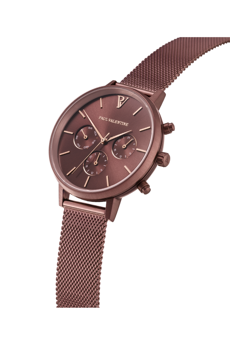 Paul Valentine coffee mesh watch