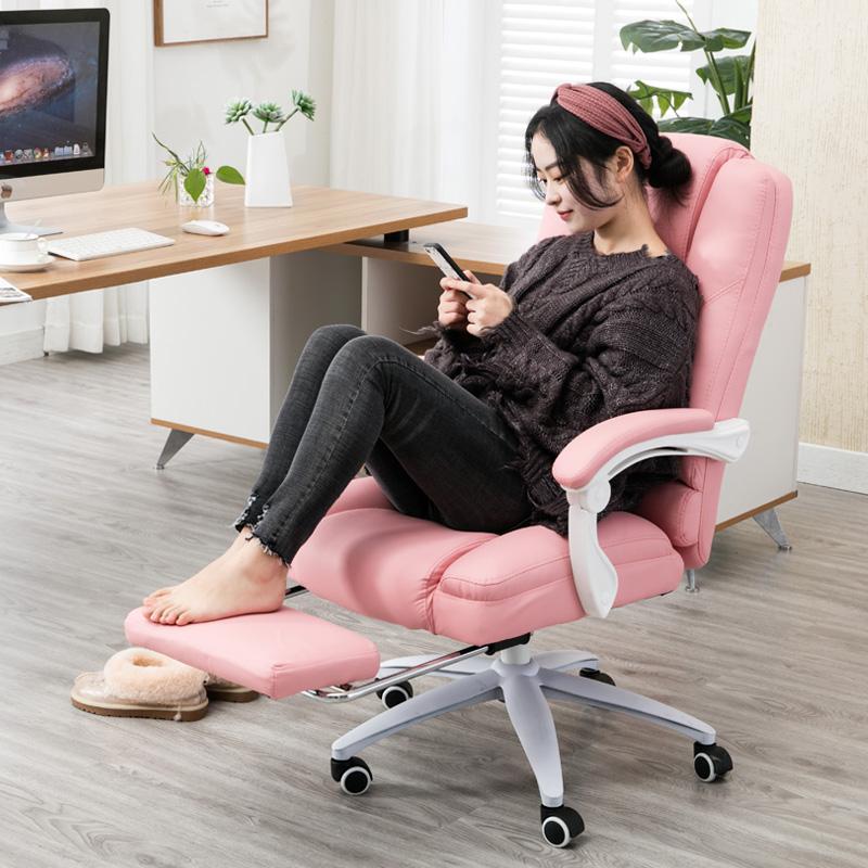 asian woman sitting on Pink gaming chair