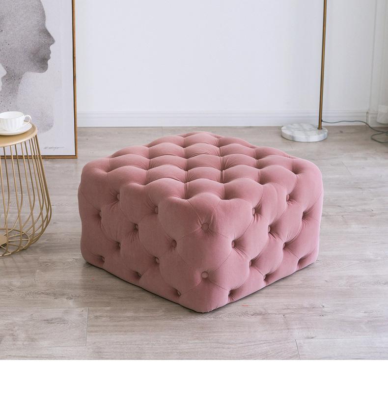 Pink square ottoman