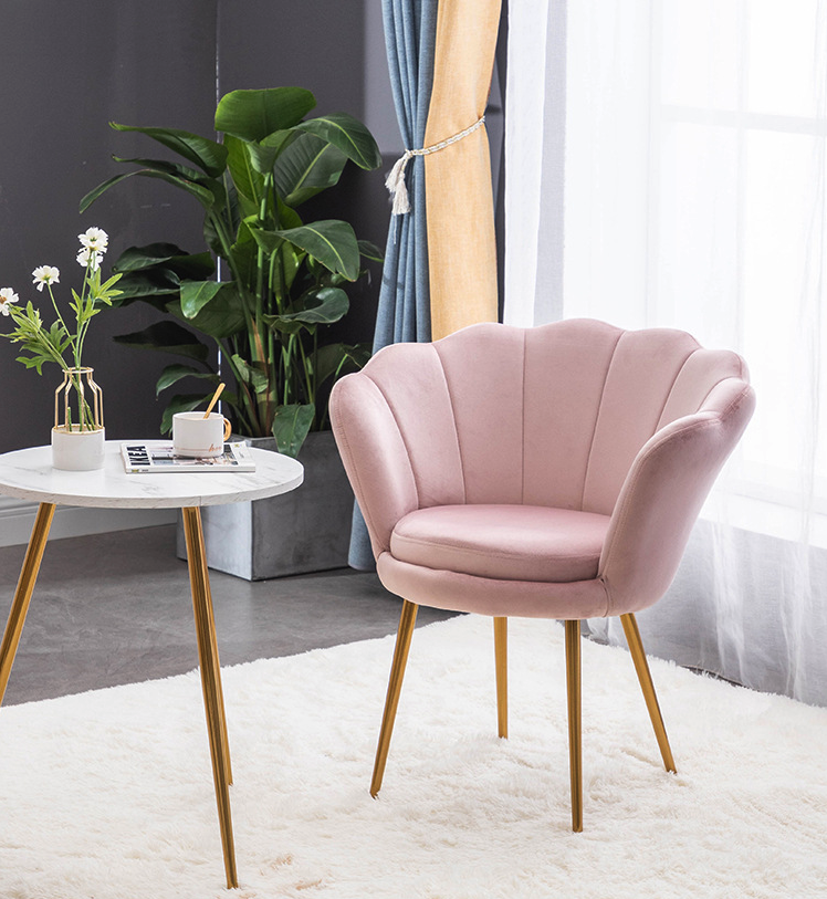 Pink velvet petal chair