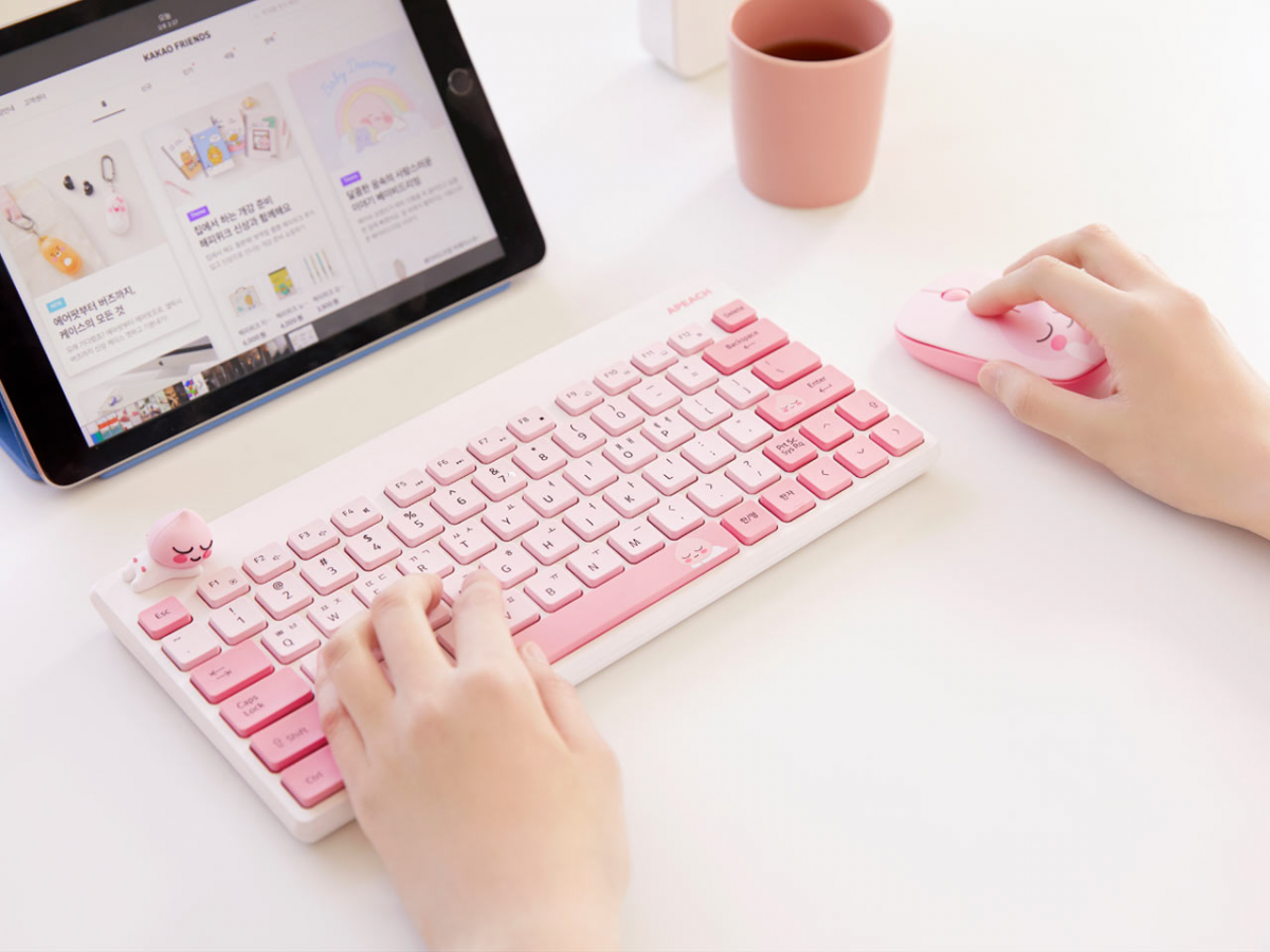 KAKAO FRIENDS Apeach Figure Keyboard pink Singapore