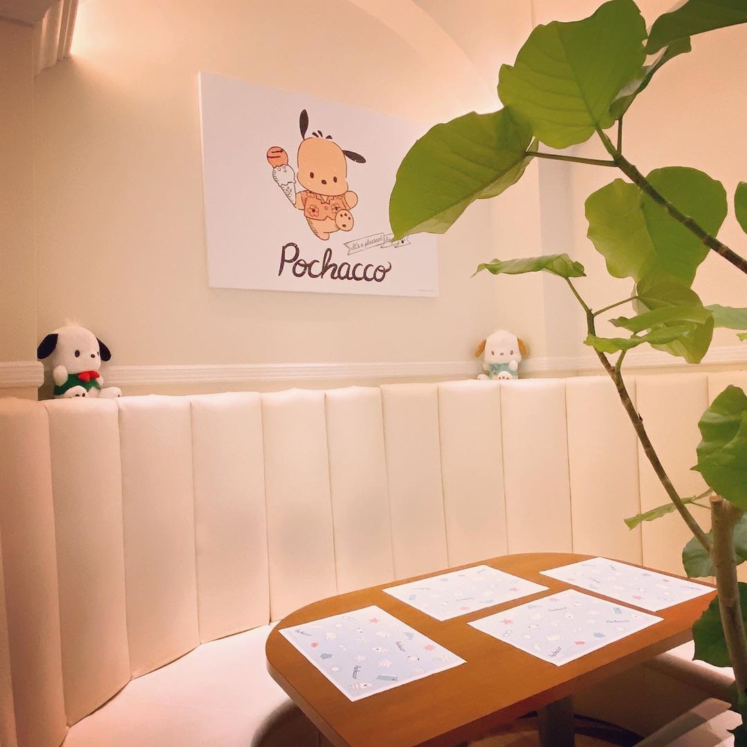 Pochacco themed cafe Sanrio Tokyo Japan 2020
