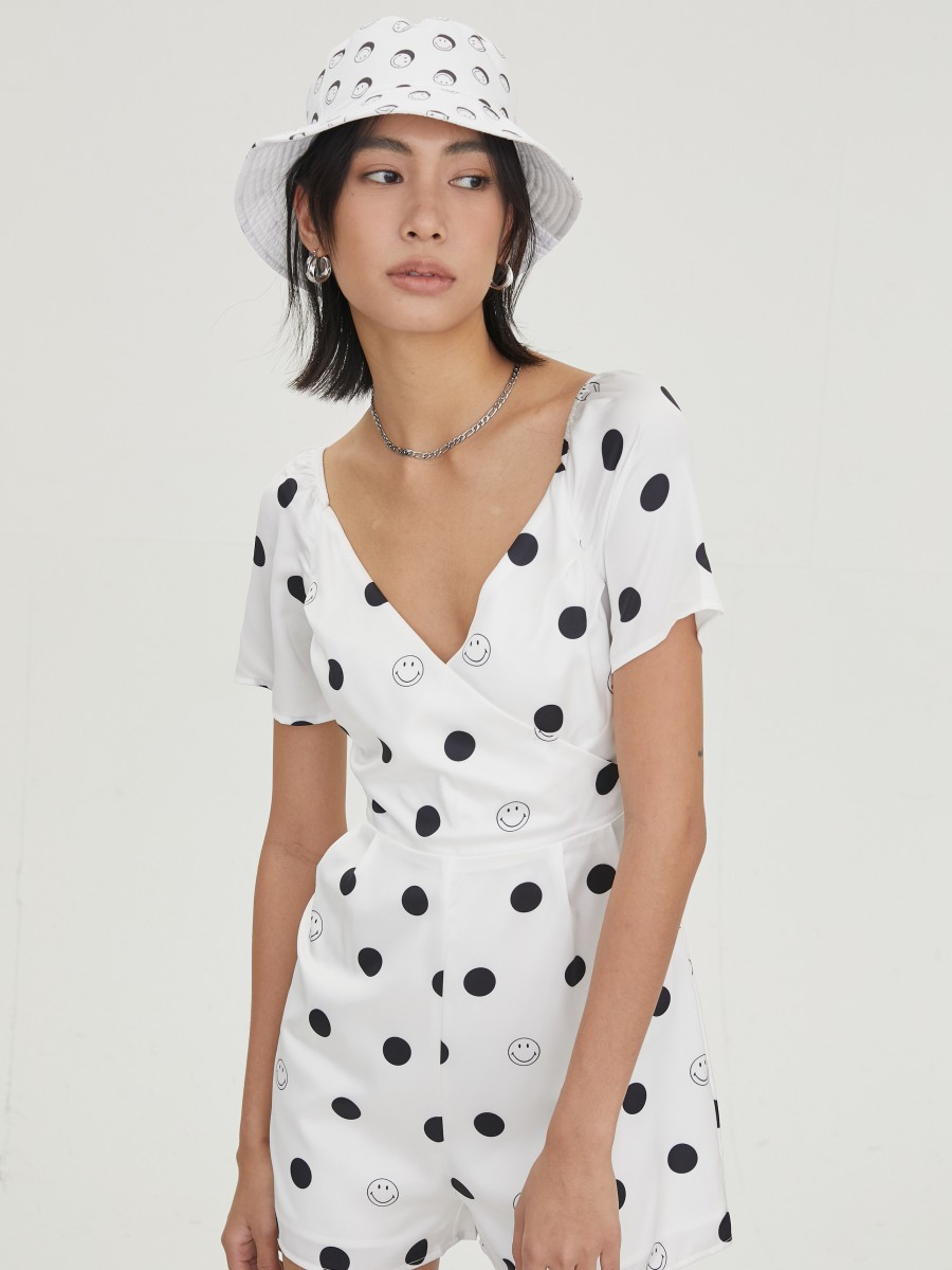 Pomelo x Smiley polka dot bucket hat
