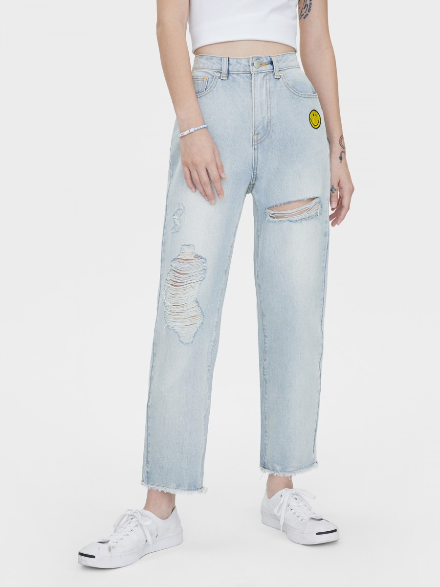 Pomelo x Smiley ripped jeans