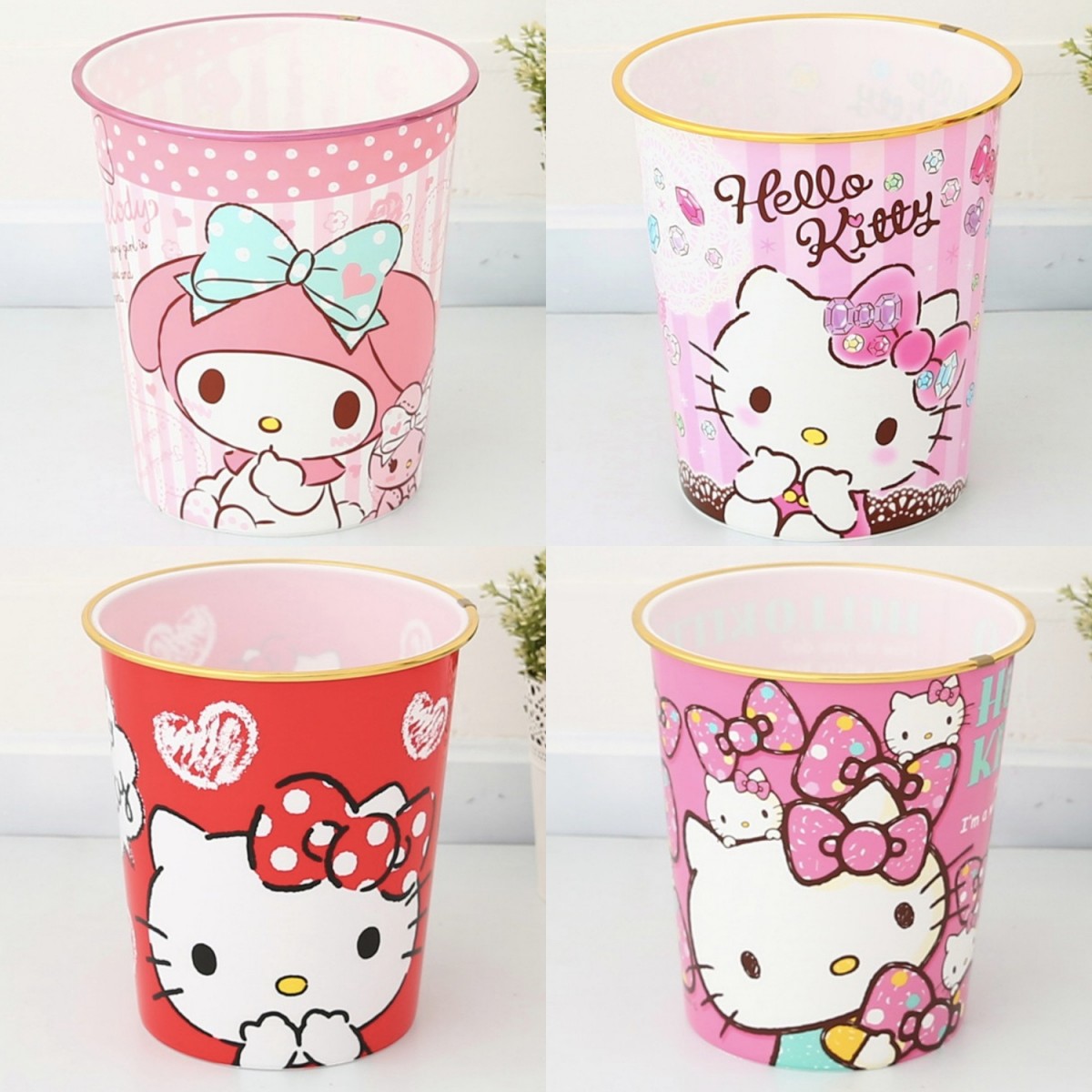 Hello Kitty Sanrio dustbin waste paper basket Singapore