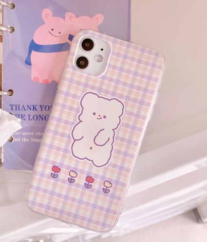 Pastel purple bear phone case