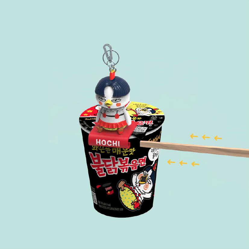Hochi Figure Cup Noodle Lid & Chopstick Holder