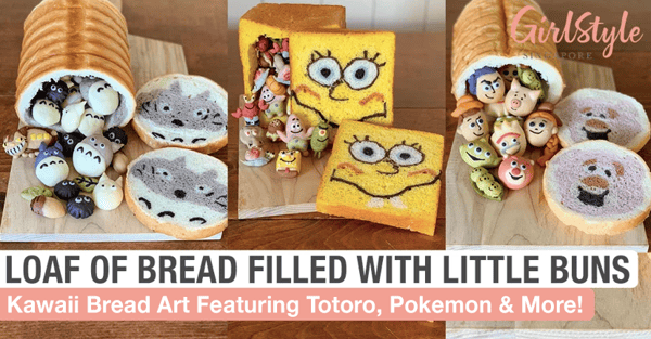 Adorable Bread Art With Little Character Buns Inside A Loaf Of Bread