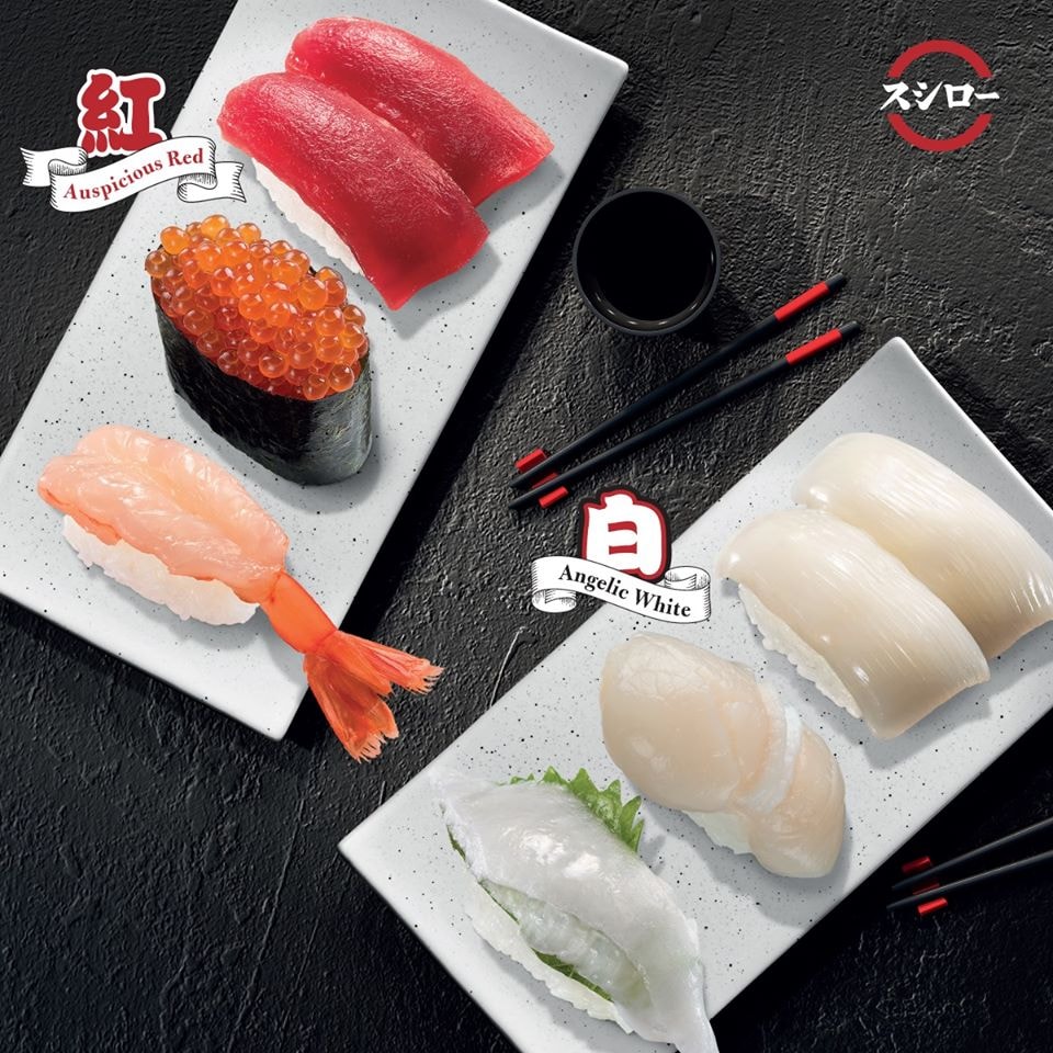Sushiro sushi on plates