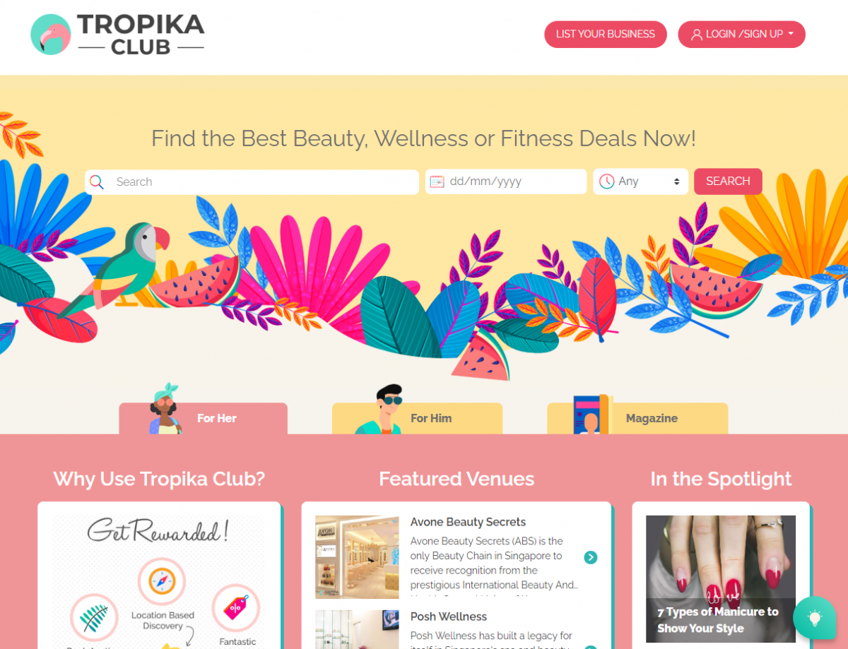 Tropika Club beauty platform