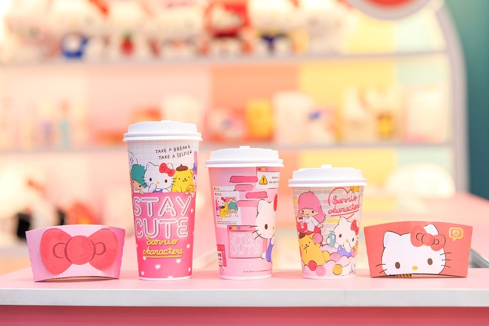 disposable cups in Hello Kitty 7-Eleven Store In Taipei