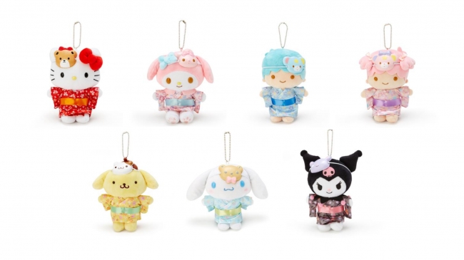 Sanrio Summer Merchandise 2020 mascot keychains in yukatas