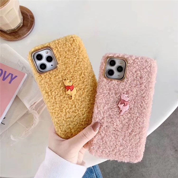 Winnie-the-Pooh and piglet soft furry iPhone case