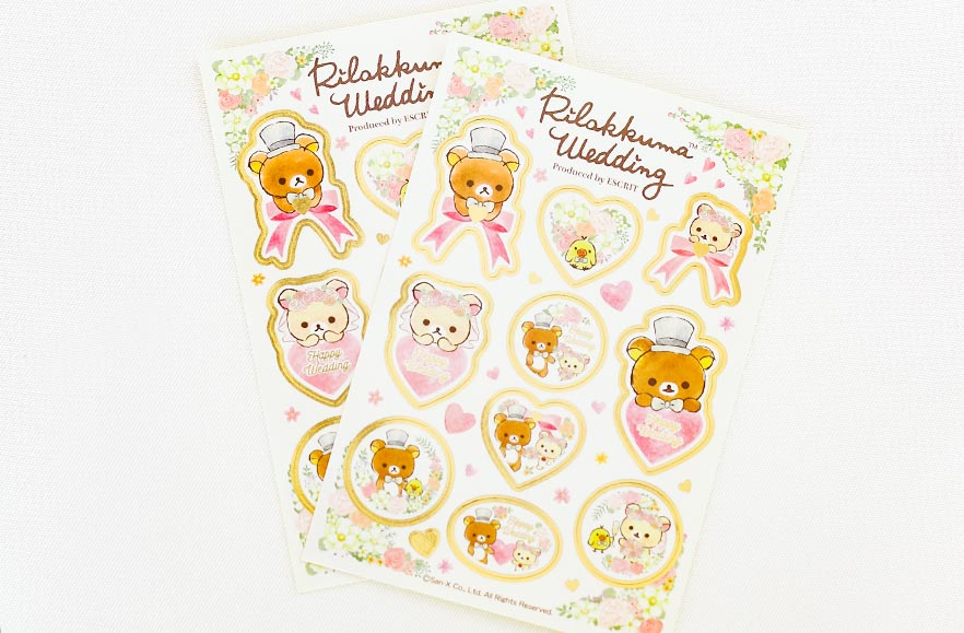 rilakkuma-themed wedding stickers