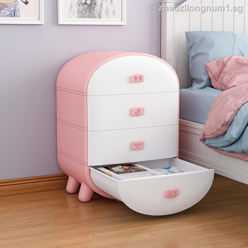 Pink and white chest of drawers