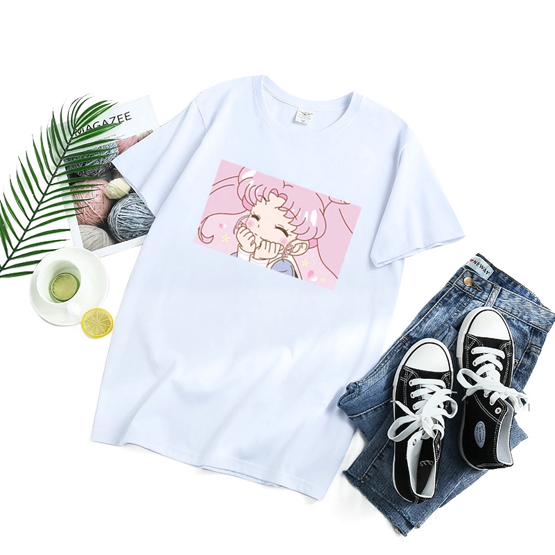 white Sailor Moon plus size t-shirt