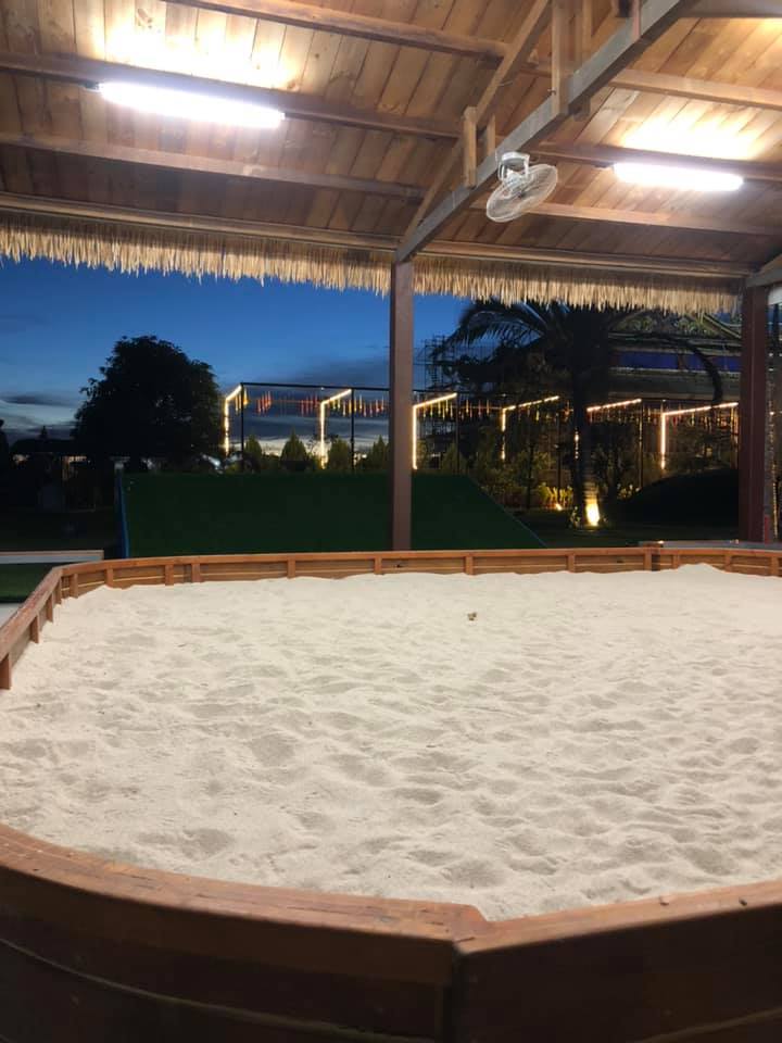 sandpit for kids at Three Little Pigs Sightseeing Farm