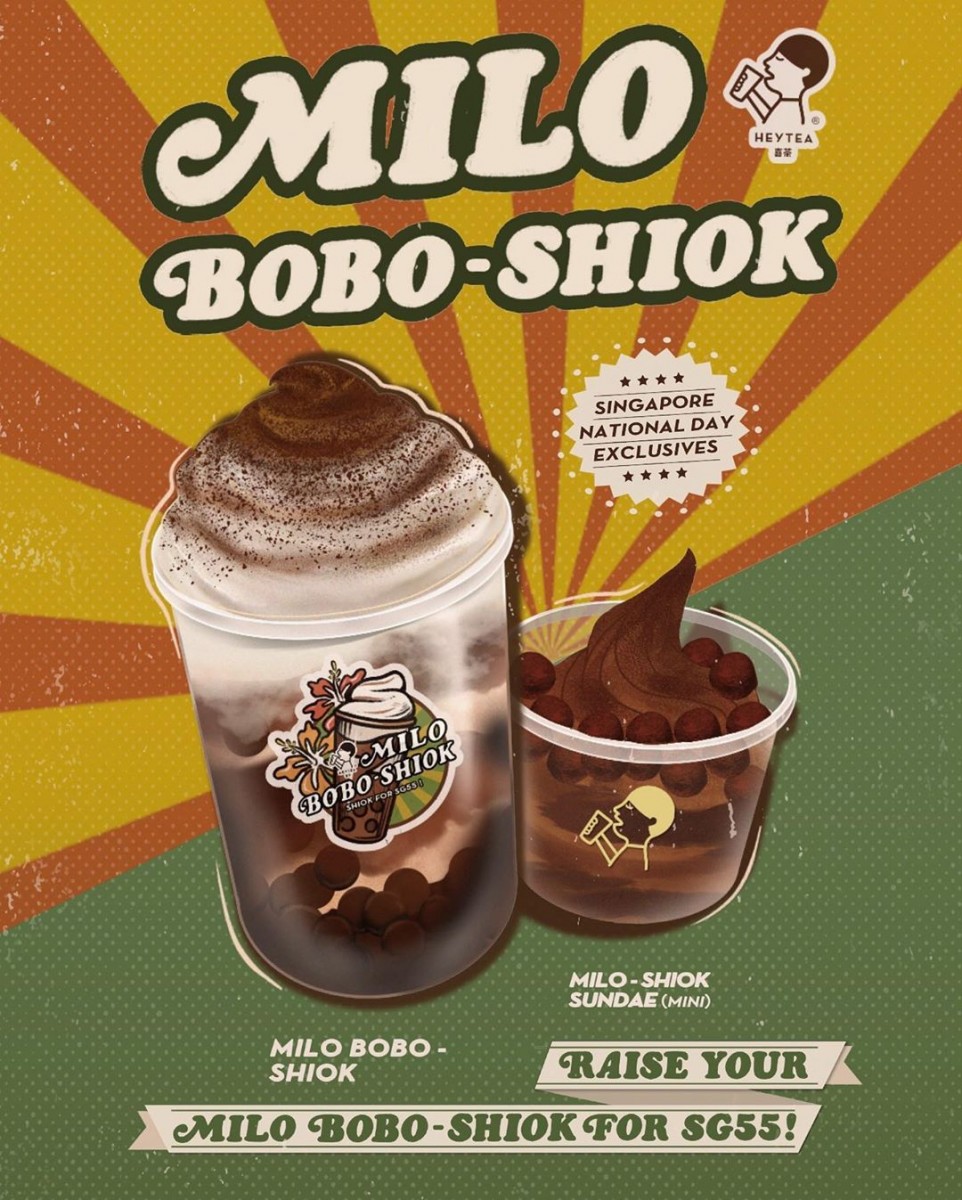 HEYTEA milo drink and sundae