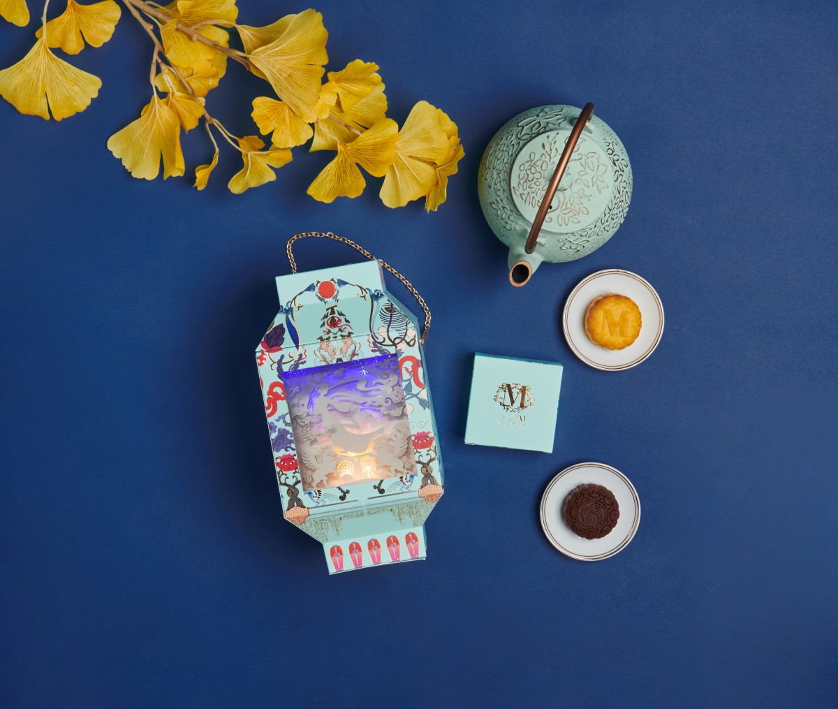 Lady M mooncake flat lay