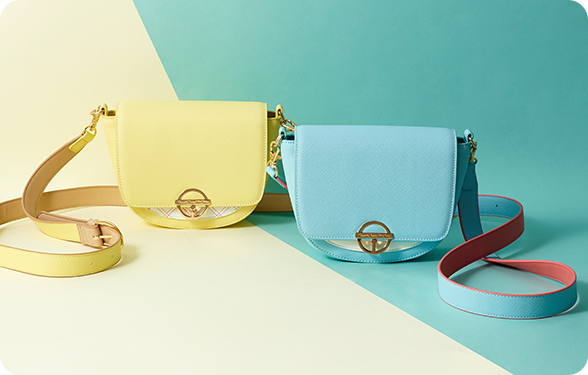 Samantha Thavasa doraemon bell-shaped shoudler bags in yellow and blue