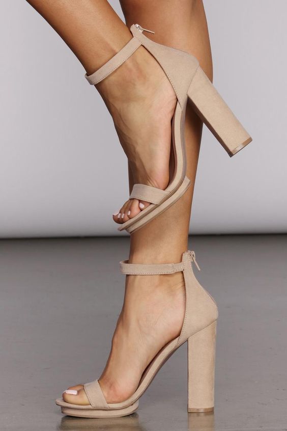 High nude heels