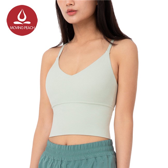 Pastel green camisole sports bra