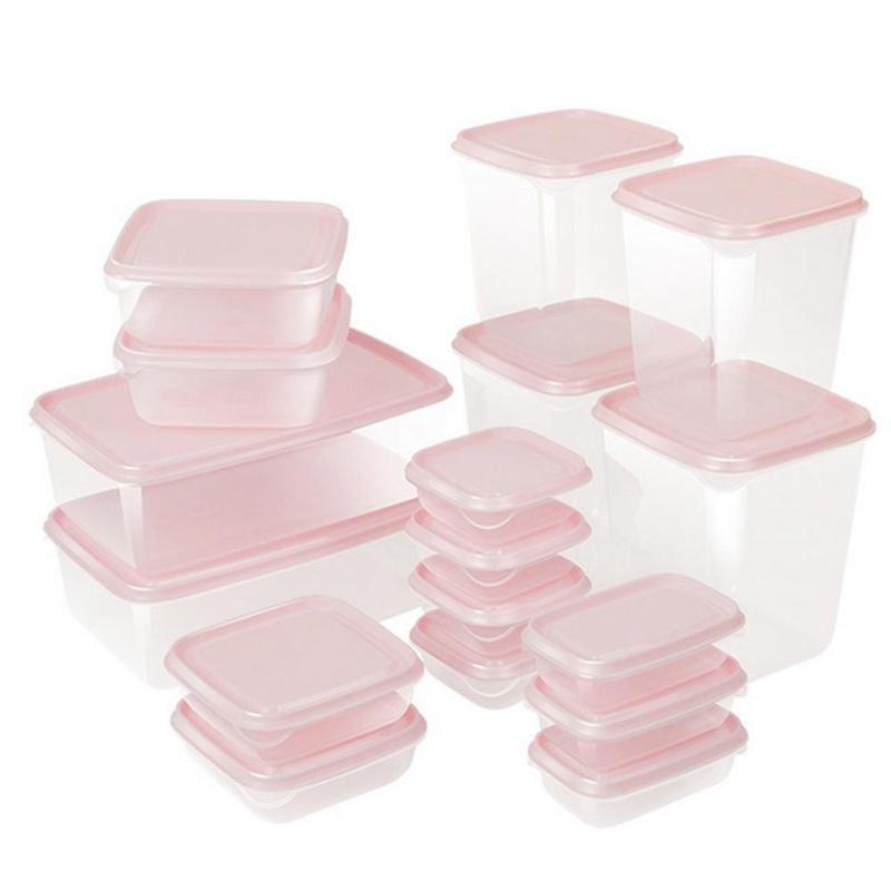 Pink plastic containers