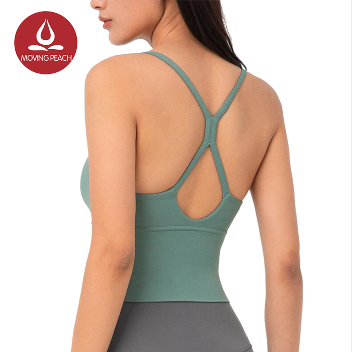 Back view of green sports bra