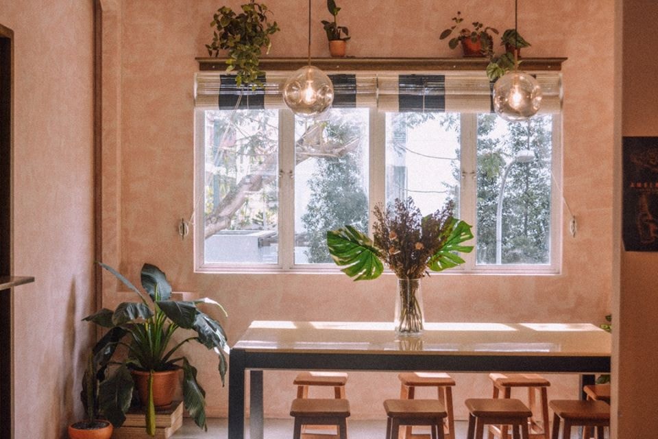 Amber Ember cafe with pink walls