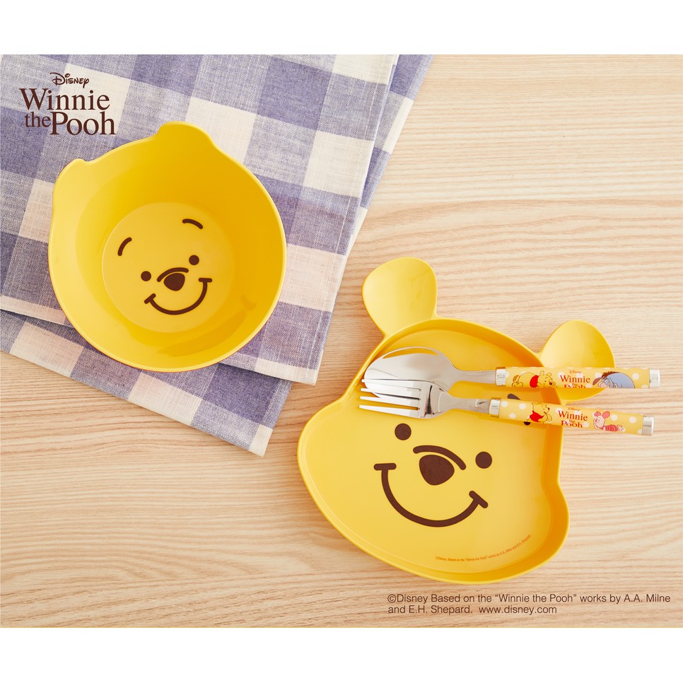 Daiso X Disney Winnie-The-Pooh Plate, Cereal Bowl and Spoon & Fork Set