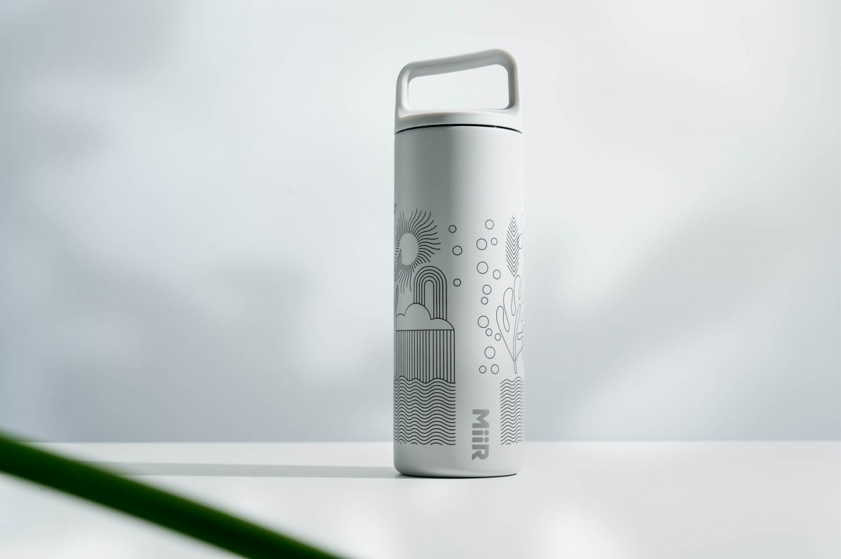 Starbucks art water bottle minimalist design