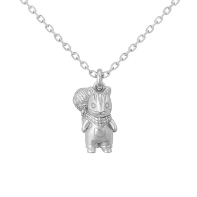 Sylvanian Families Ralph - Walnut Squirrel Brother 18k white gold necklace