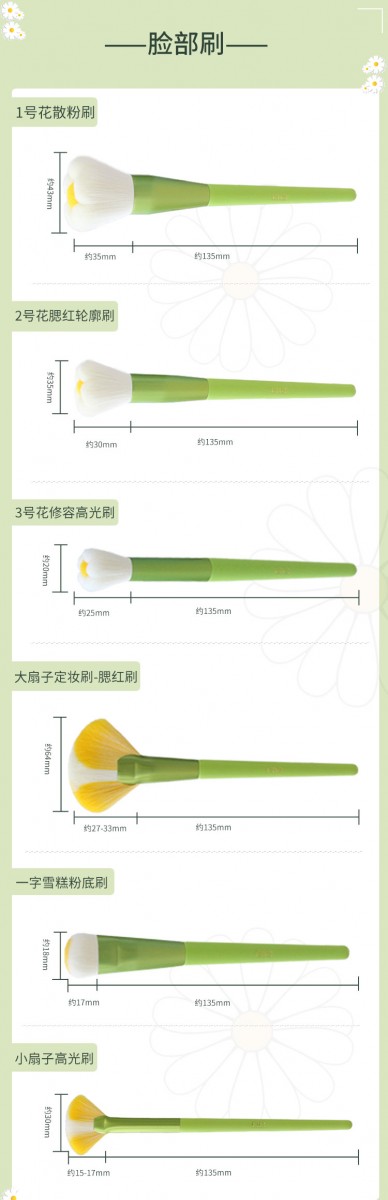 Daisy makeup brushes for face