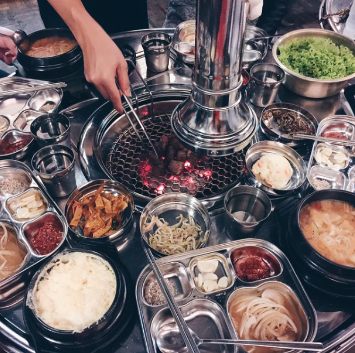 food at Superstar K korean bbq restaurant