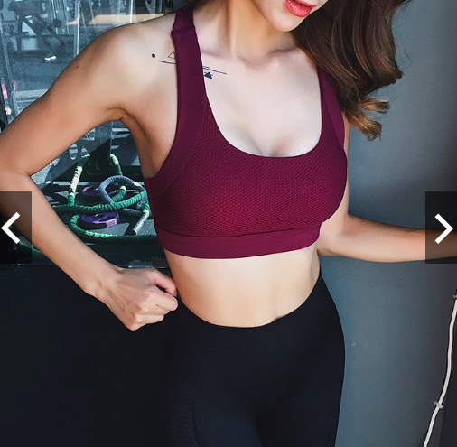 Maroon push up sports bra