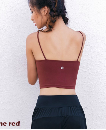 Wine red sports bra back view