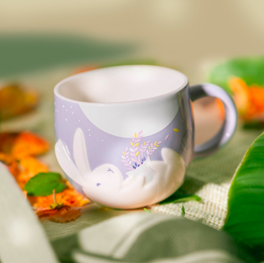 Starbucks Singapore bunnies & moonlight pastel purple bunny mug