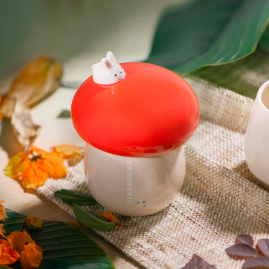 Starbucks Singapore bunnies & moonlight red mushroom mug