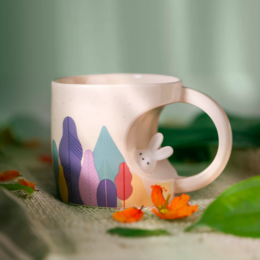 Starbucks Singapore bunnies & moonlight pink mug with bunny