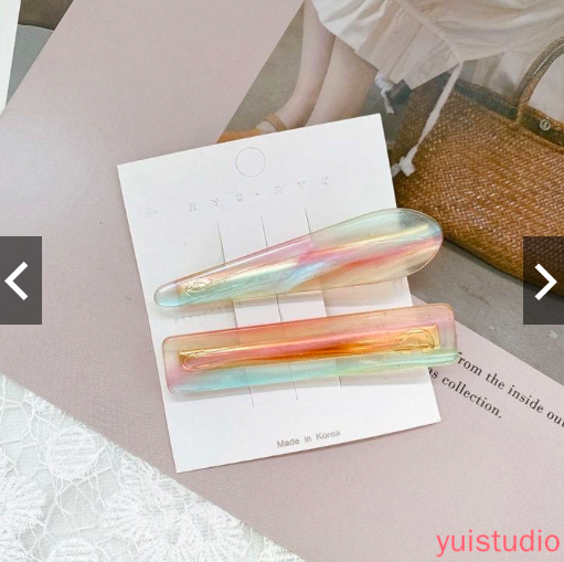 Iridescent hair clips