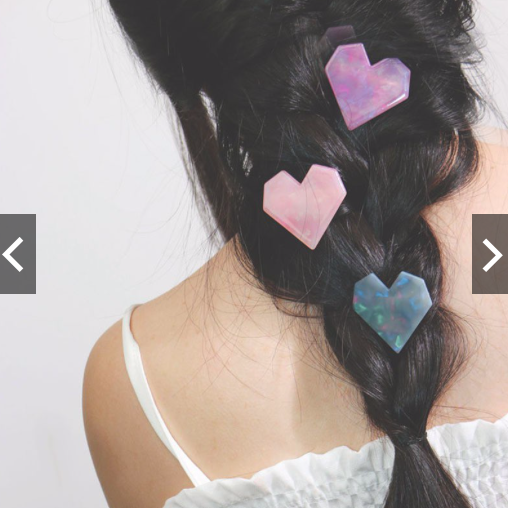 Heart-shaped hair clips