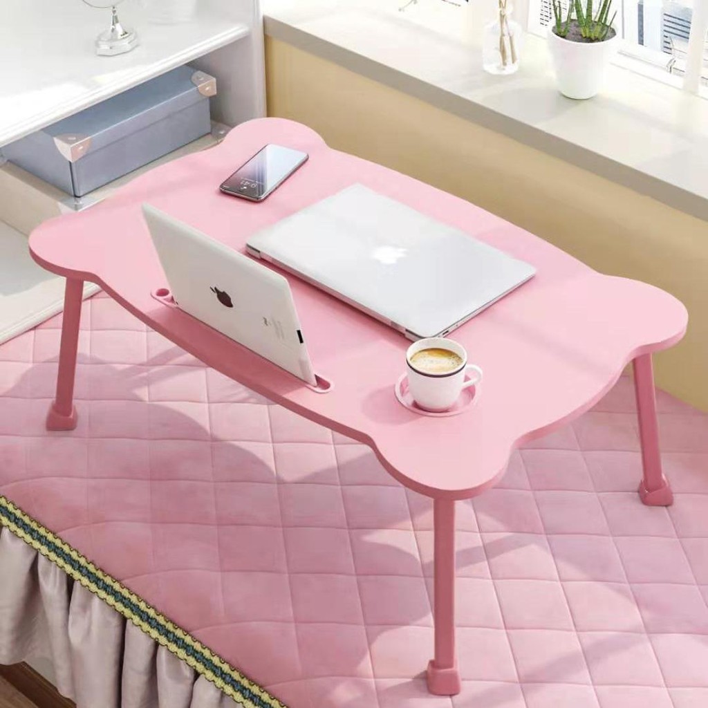 Pink foldable laptop table