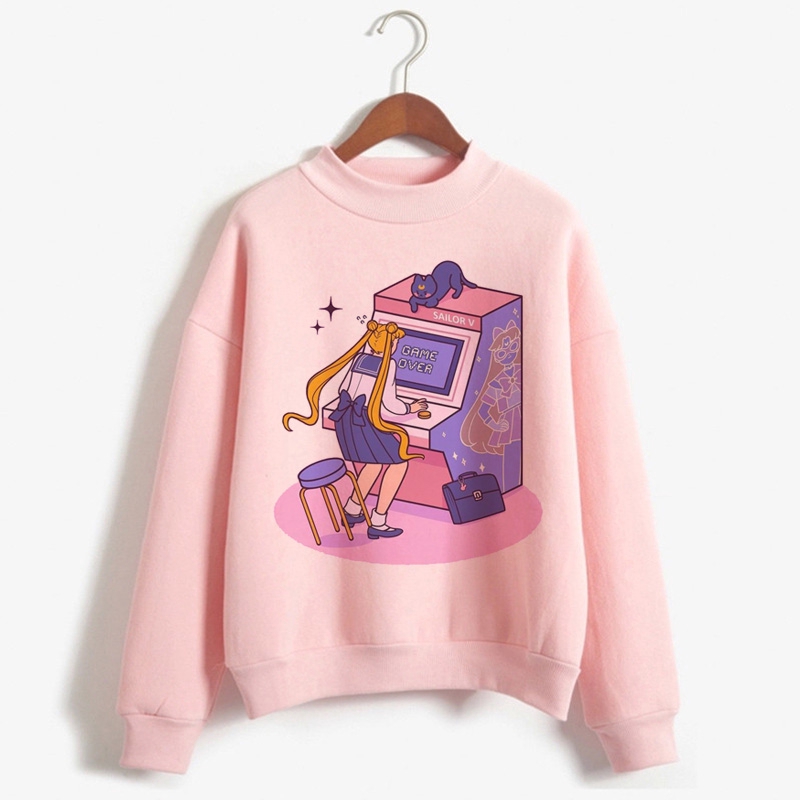 Sailor Moon pink piano sweatshirt