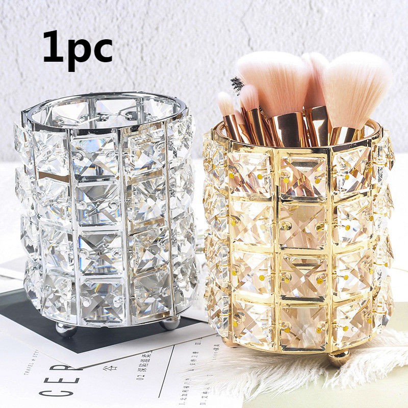 Crystal makeup brush holder