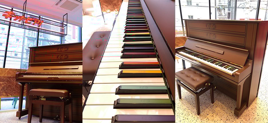 kitkat piano at KitKat Chocolatory store at Miyashita Park Shibuya