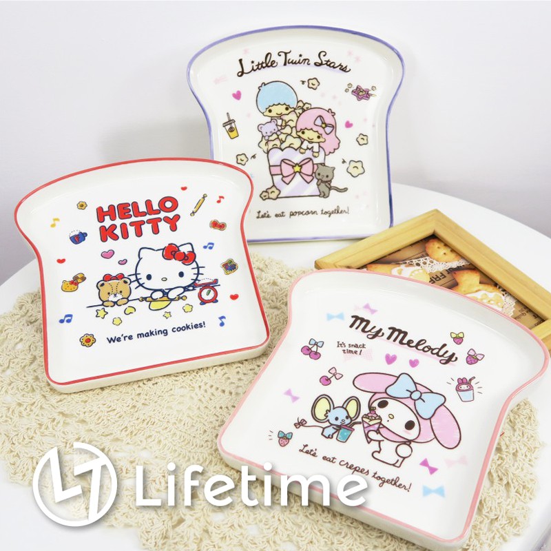 Sanrio toast-shaped ceramic plate