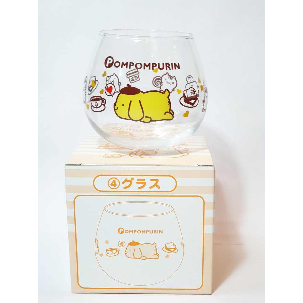 Pompompurin Drinking Glass Cup with box