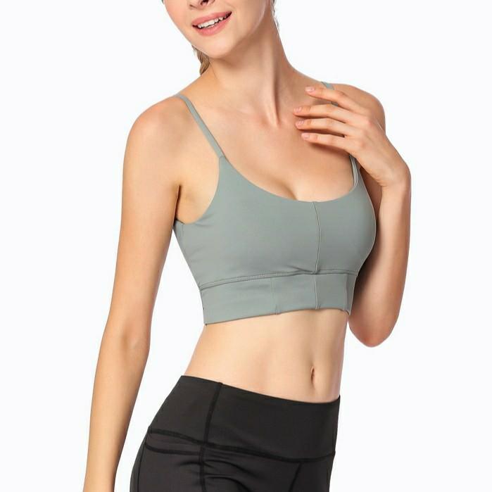 Low back sports bra front view