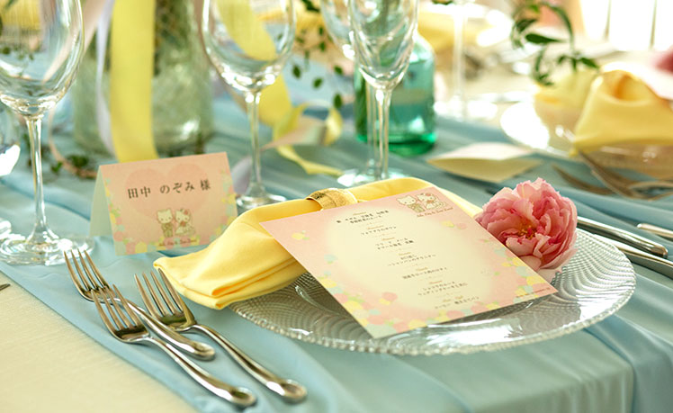 Escrit hello kitty themed wedding menu