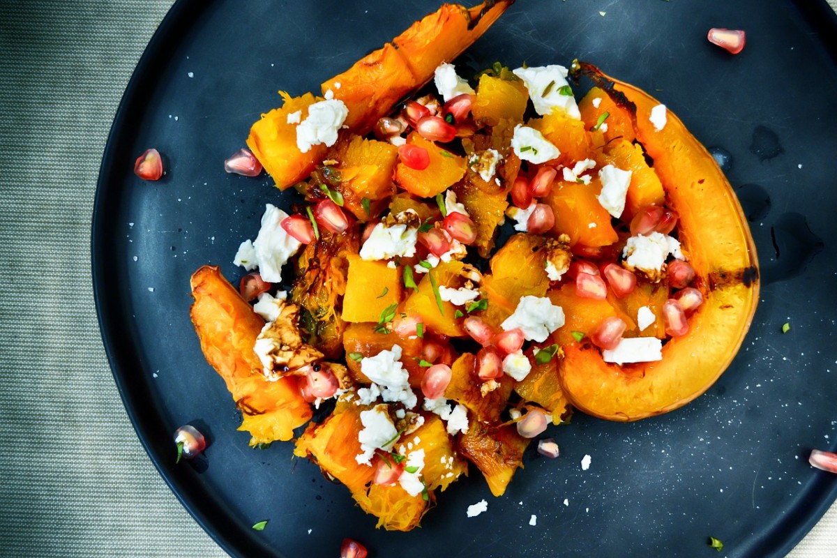 cooked sweet potatoes with cheese and fruit